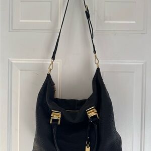 Vince Camuto Elegant Black Hobo with Gold Details